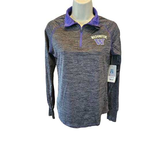 NWT Colosseum classics Washington Huskies womens 1/4 zip performance top M new + - Picture 1 of 7
